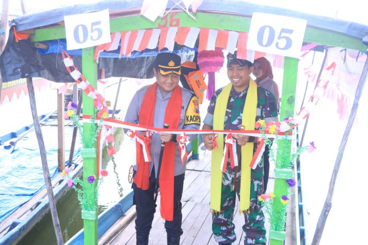 Dukung Industri Pariwisata Polres Ngawi Gelar Lomba Hias Perahu di Waduk Sangiran di Hari Bhayangkara ke – 78