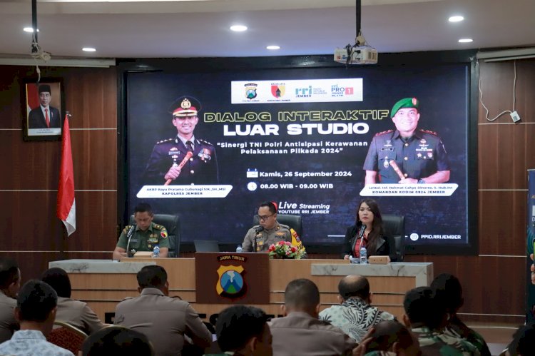 Cooling System, Polres Jember dan Kodim 0824 Gandeng Media Gelar Dialog Interaktif Sinergitas TNI-Polri Pam Pilkada 2024