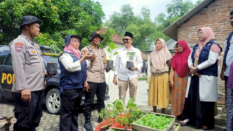 Penyerahan Bibit Tanaman dan Penyuluhan Ketahan Pangan di Desa Kemangsen Balongbendo